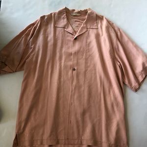 Tommy Bahama Pink Silk Shirt large